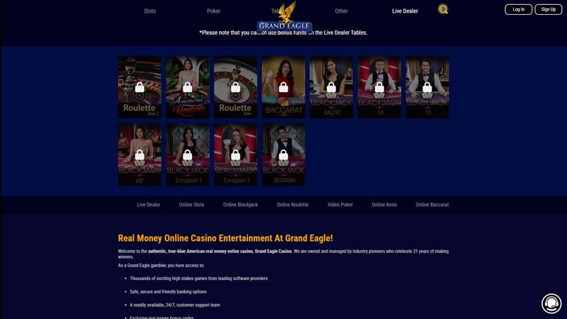 grand-eagle-casino live screenshot