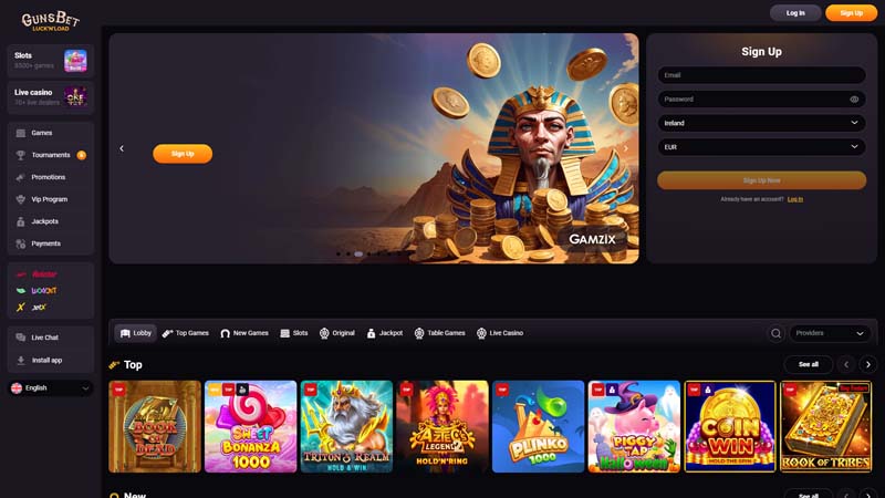 Thumbnail gunsbet-casino lobby