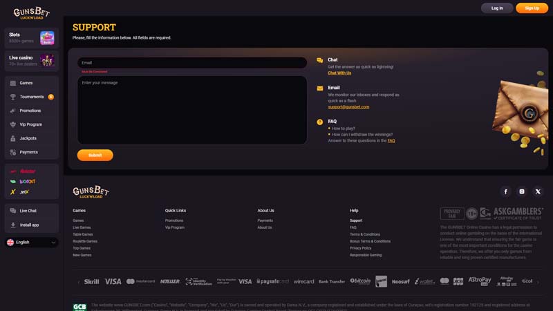 Thumbnail gunsbet-casino support