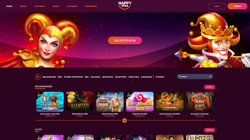 Thumbnail happyspins lobby