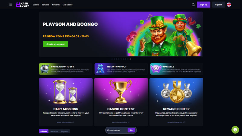 hashlucky lobby screenshot