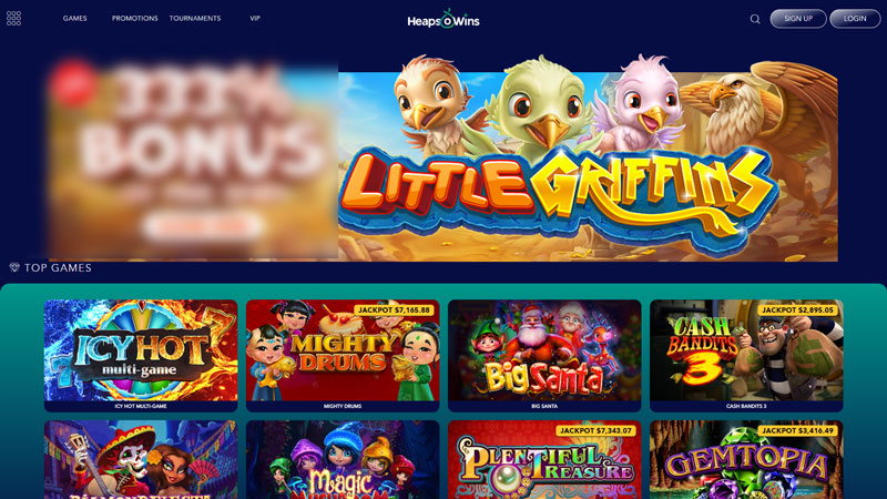 heaps-o-wins lobby screenshot