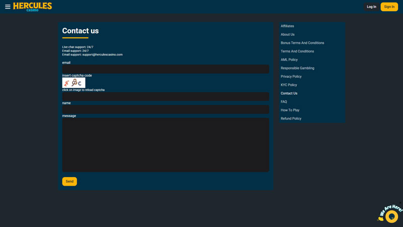 Thumbnail hercules-casino support