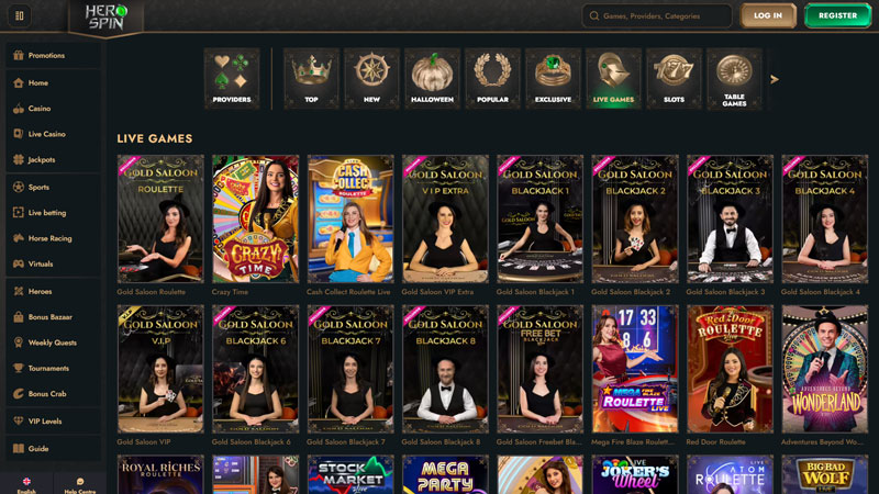 herospin live screenshot