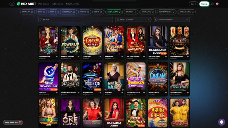 hexabet live screenshot