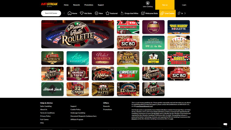 hot-streak live screenshot