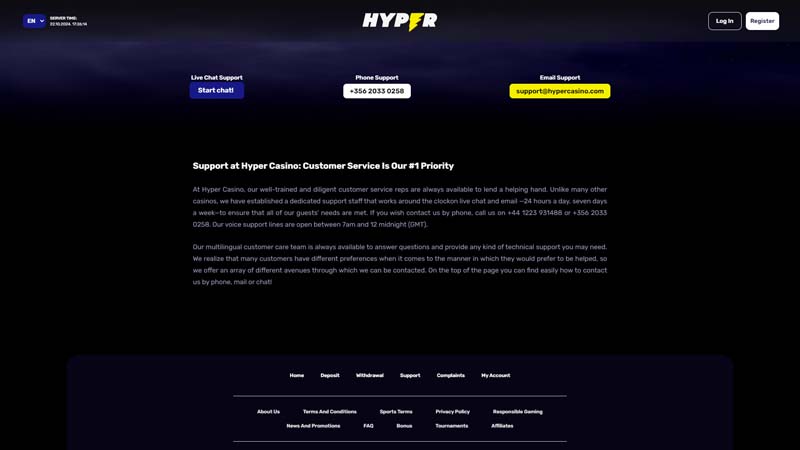 Thumbnail hyper-casino support