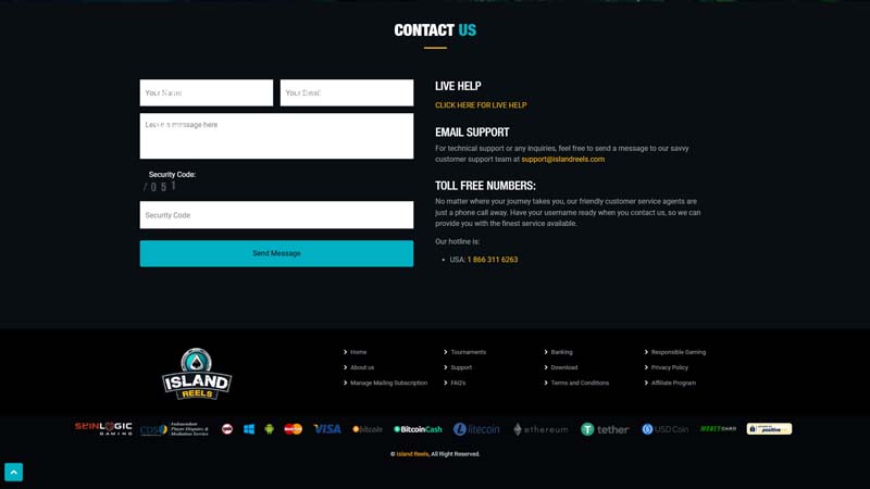 island-reels support screenshot