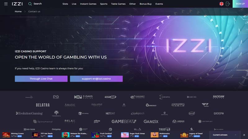 izzi support screenshot