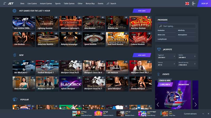 jet-casino live screenshot
