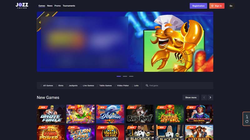 jozz-casino lobby screenshot