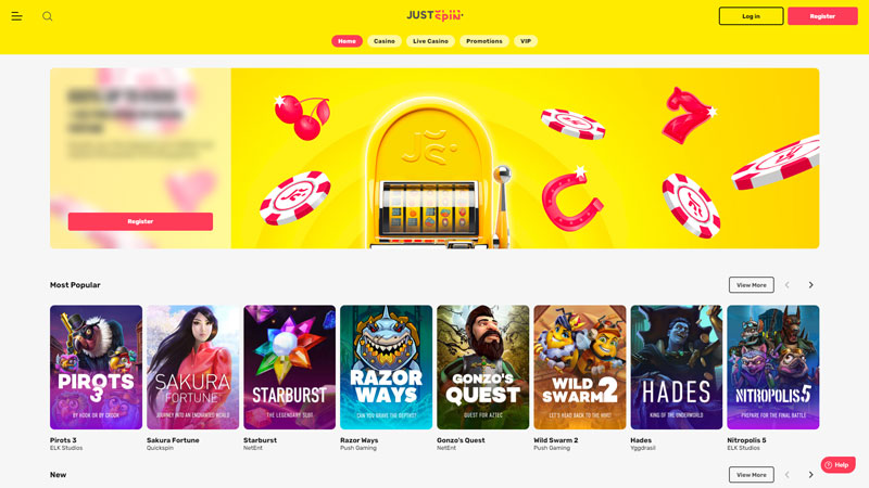 Thumbnail justspin lobby