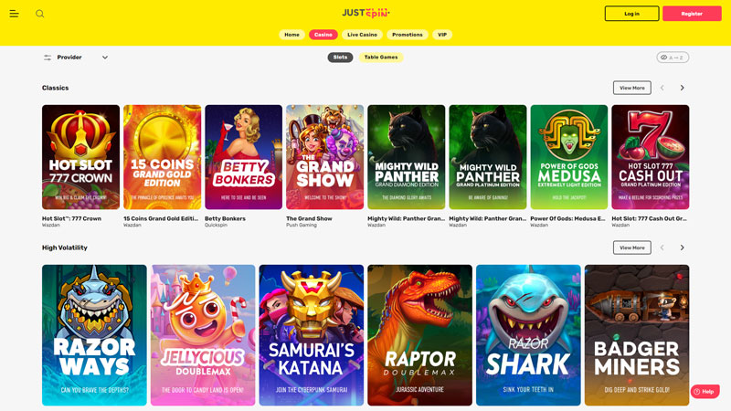 Thumbnail justspin slots