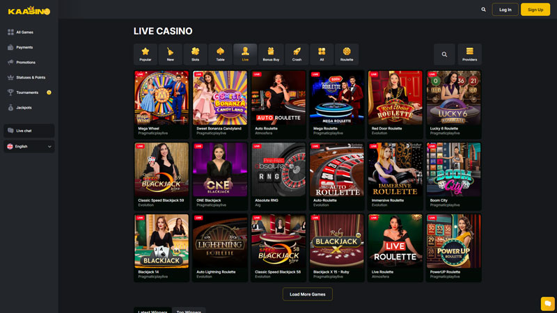 kaasino live screenshot
