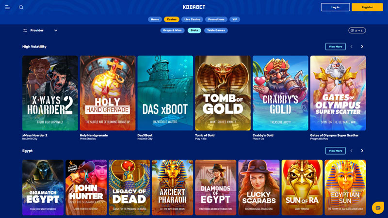 kodabet slots screenshot