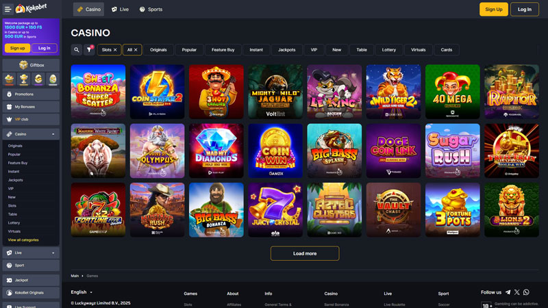 kokobet slots screenshot