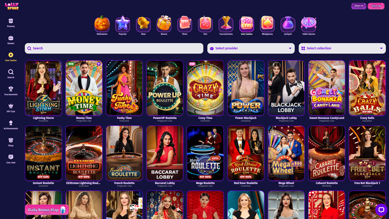 lolly-spins live screenshot