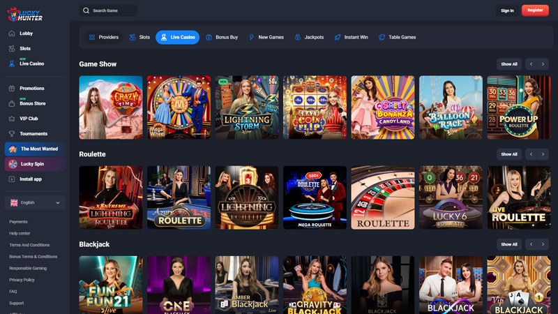 Thumbnail luckyhunter live