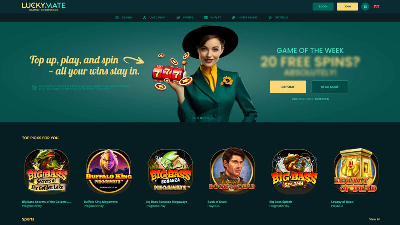 luckymate lobby screenshot