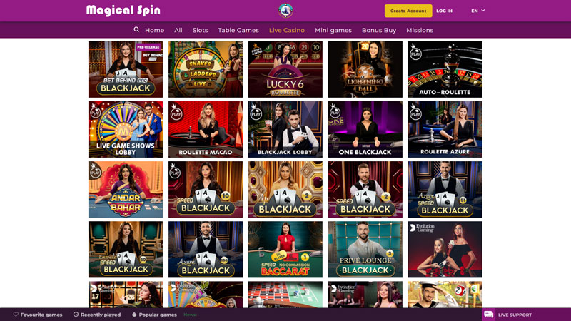 magical-spin live screenshot