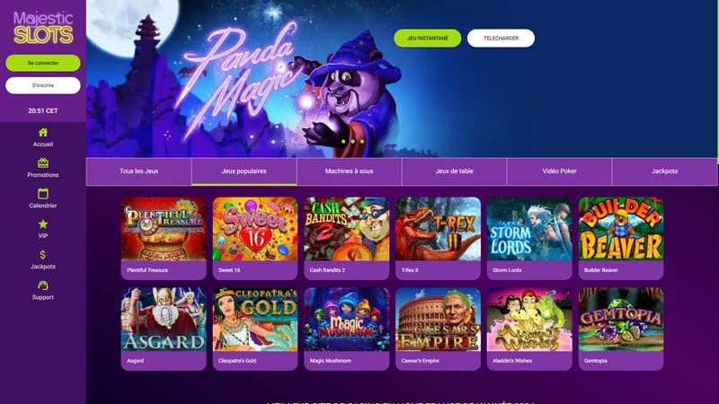 majestic-slots lobby screenshot