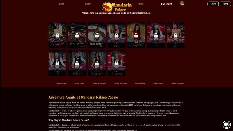 mandarin-palace-casino live screenshot
