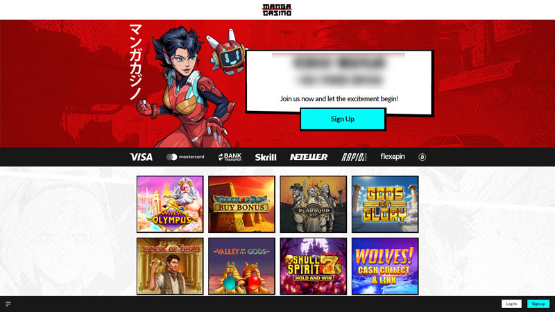 manga-casino lobby screenshot