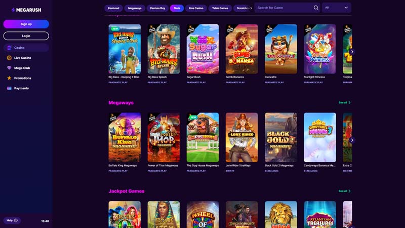 megarush slots screenshot