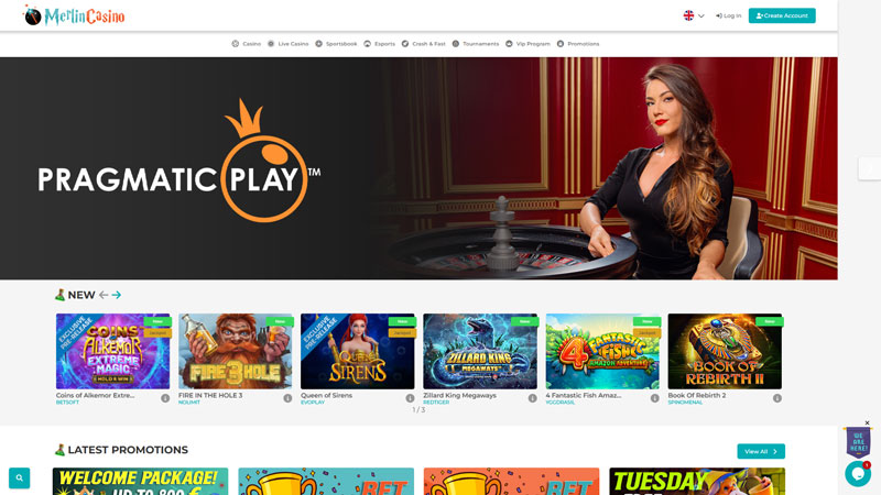 merlin-casino lobby screenshot