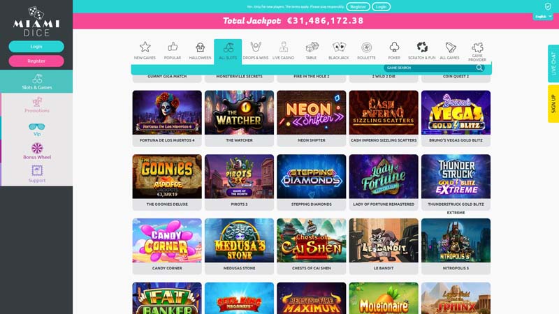 miami-dice-casino slots screenshot