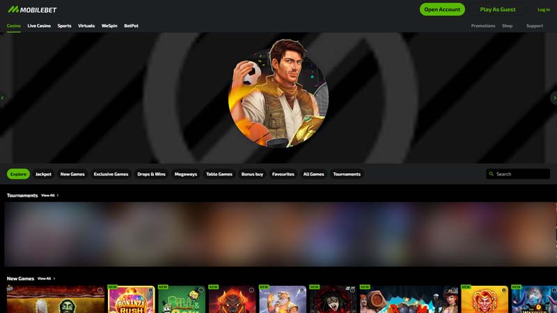 mobilebet-casino lobby screenshot
