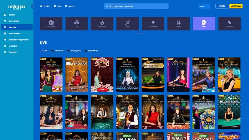 monster-casino live screenshot