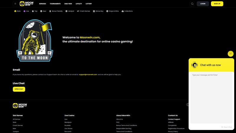 moonwin support screenshot