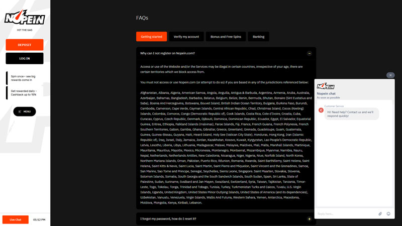 nopein support screenshot