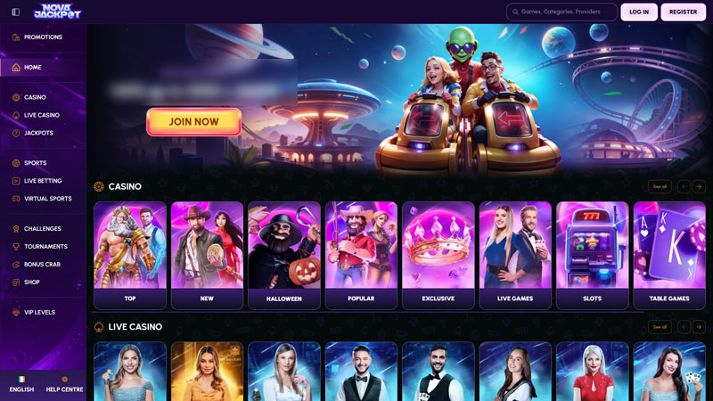 Thumbnail novajackpot lobby