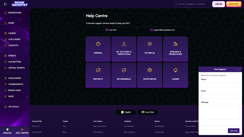 Thumbnail novajackpot support