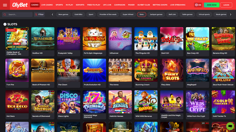 olybet slots screenshot