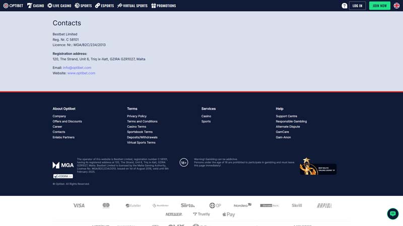 Thumbnail optibet-casino support