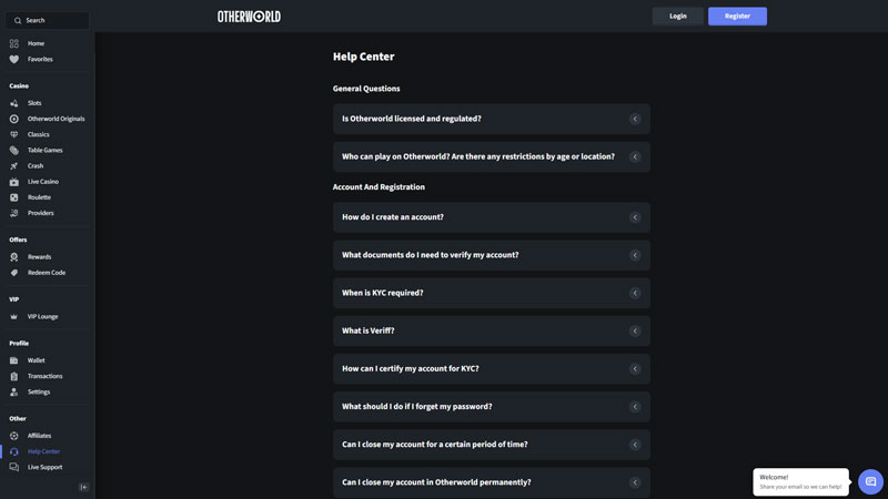 otherworld support screenshot