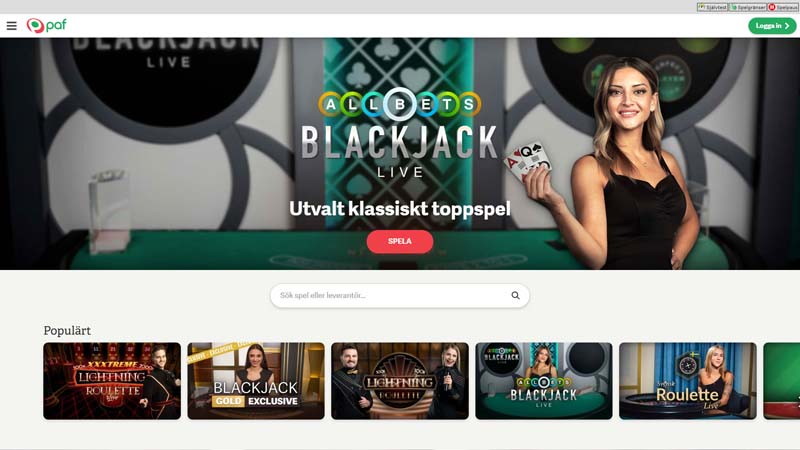 paf-casino live screenshot