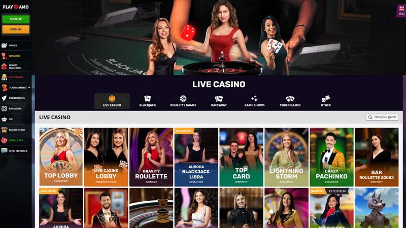 play-amo-casino live screenshot