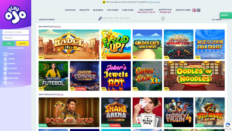 Thumbnail play-ojo-casino slots