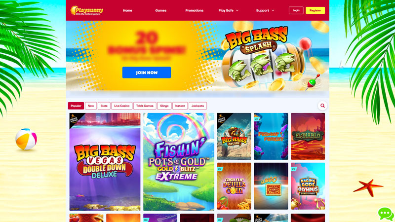 play-sunny lobby screenshot