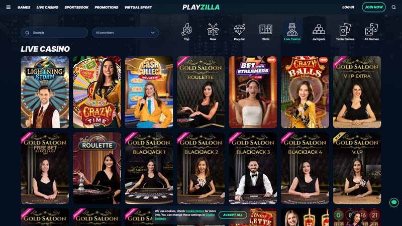 playzilla live screenshot