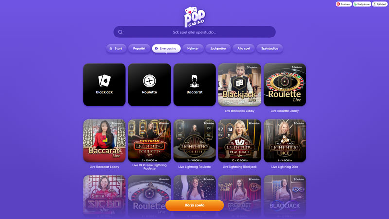 pop-casino live screenshot