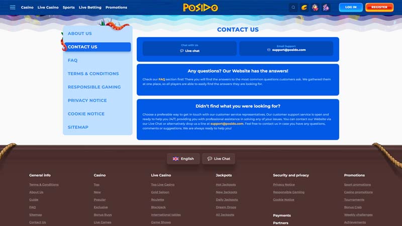 posido support screenshot