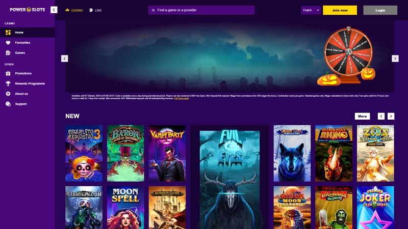 power-slots-casino lobby screenshot