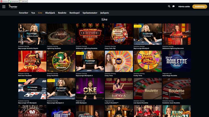 Thumbnail premier-live-casino live