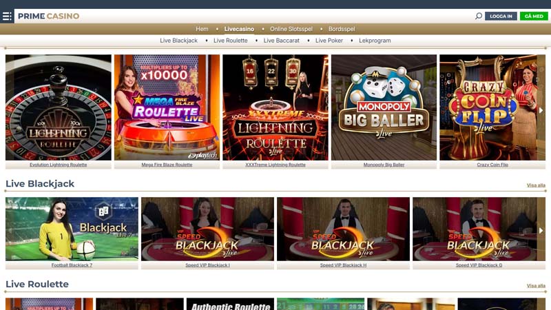 prime-casino live screenshot