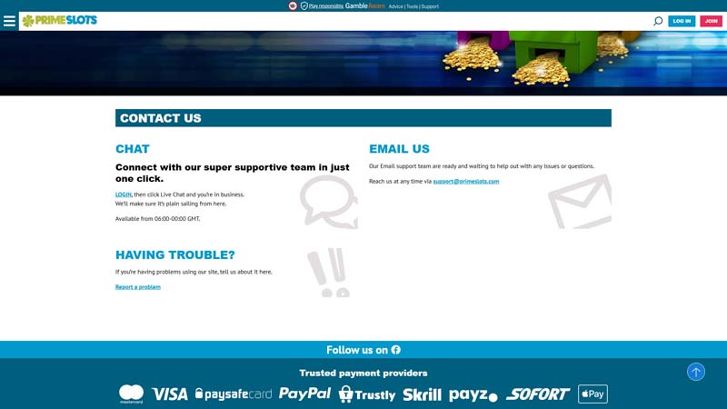 Thumbnail prime-slots-casino support